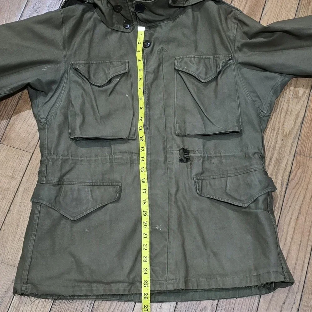 US Army Issue M-1943 M43 Field Jacket w/ Hood OD Green‎ Authentic WWII Sz Medium
